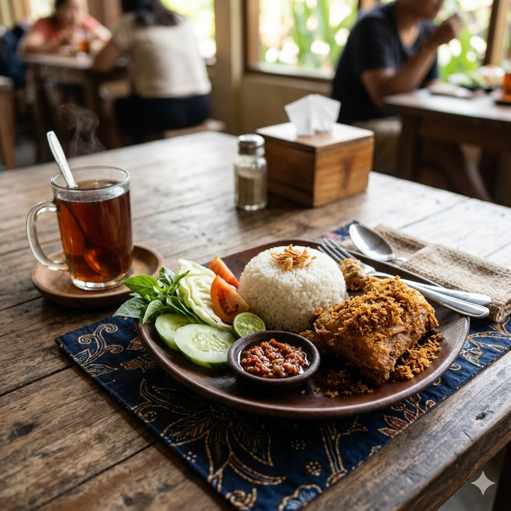 Nasi Ayam Goreng Sambal Merah Bumbu Hitam